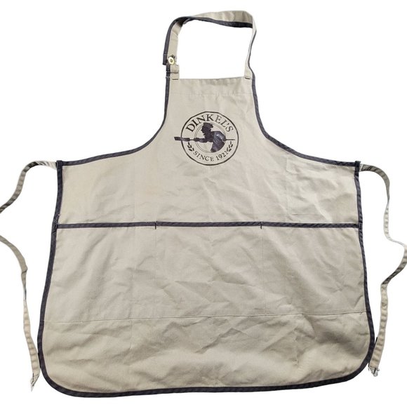 Dinkels Bakery Adults Apron Beige Made In The USA Work Wear Baking Kitchen - Picture 1 of 7